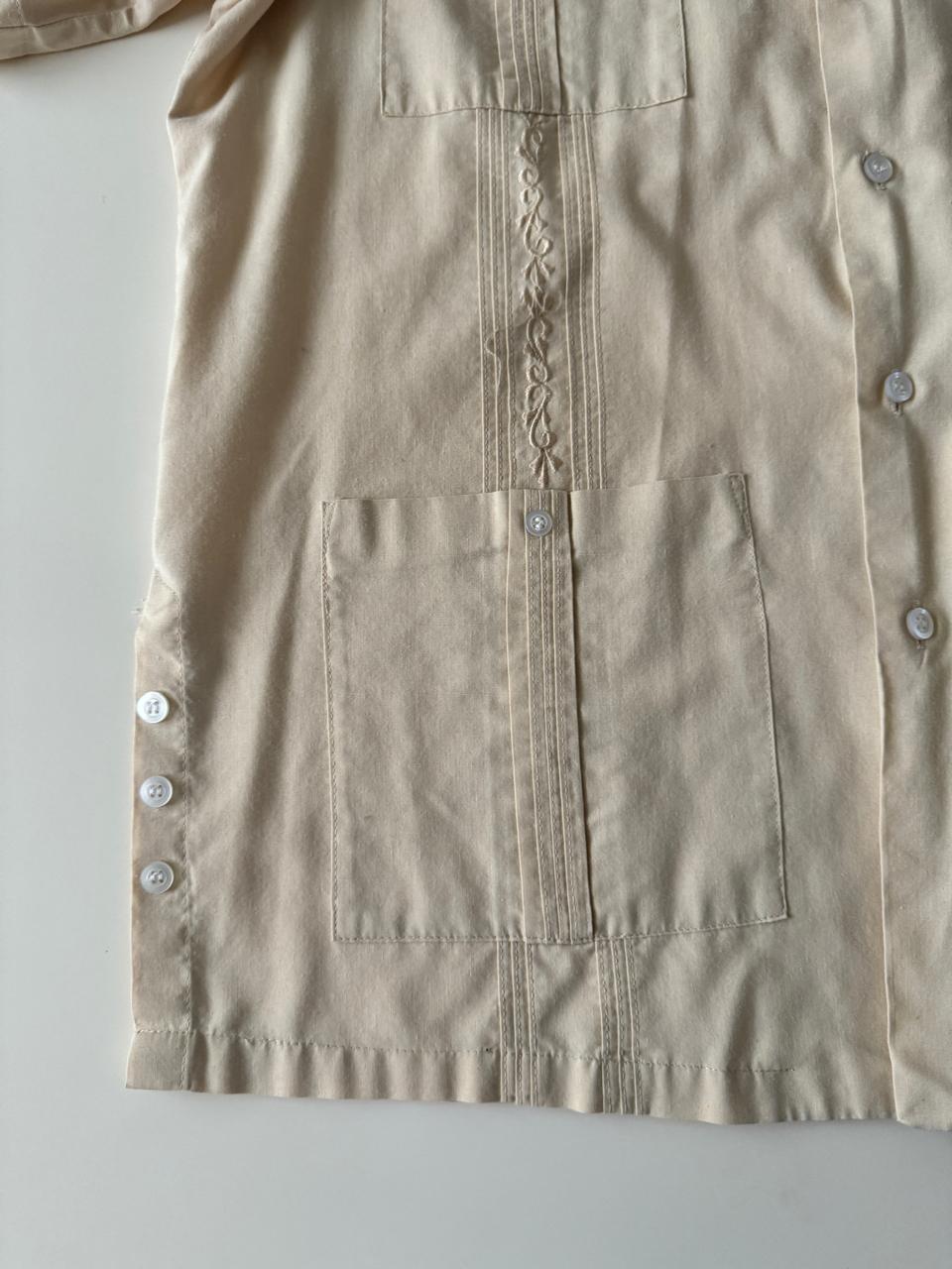 Guayabera beige, Talla M, Hombre