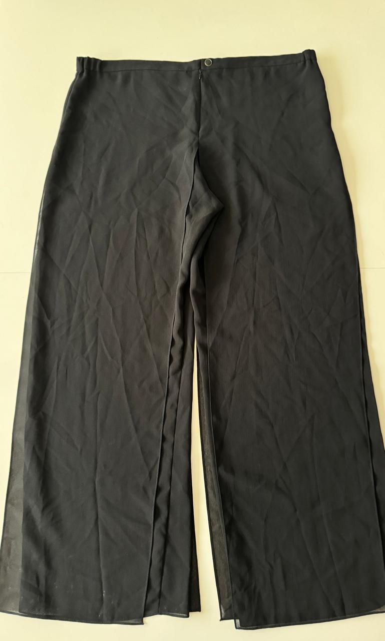 Pantalones negros de gasa, Talla 19Mx, XL, Mujer