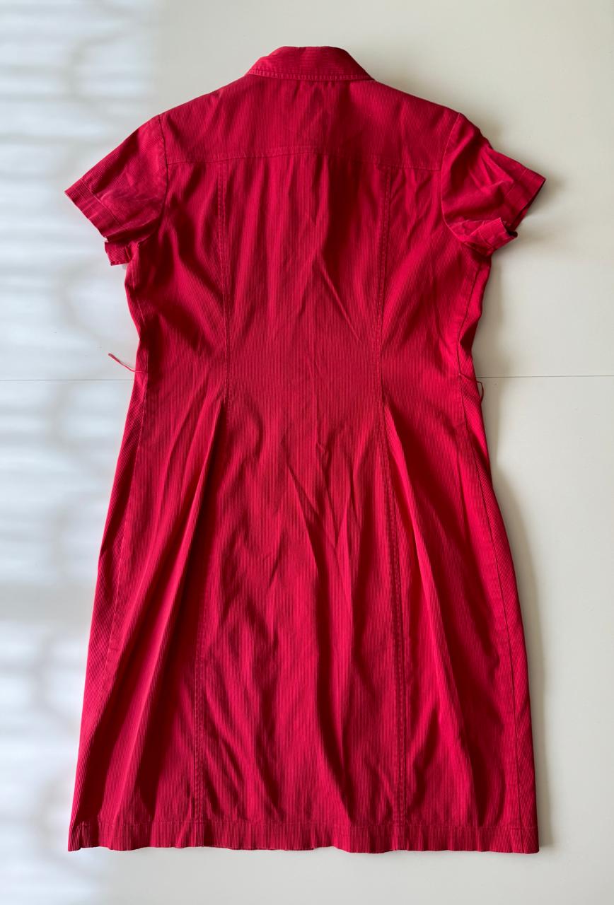 Vestido camisero rojo, Talla 6, M, Mujer