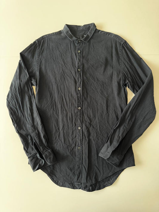 Camisa de corduroy negra, Talla S, Hombre