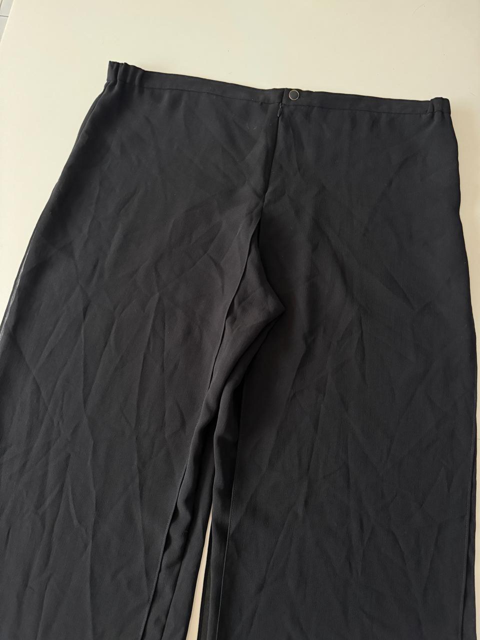 Pantalones negros de gasa, Talla 19Mx, XL, Mujer