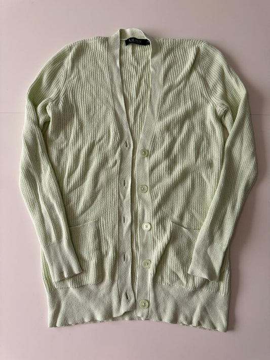 Sweter camisero verde pastel, Talla M, Mujer