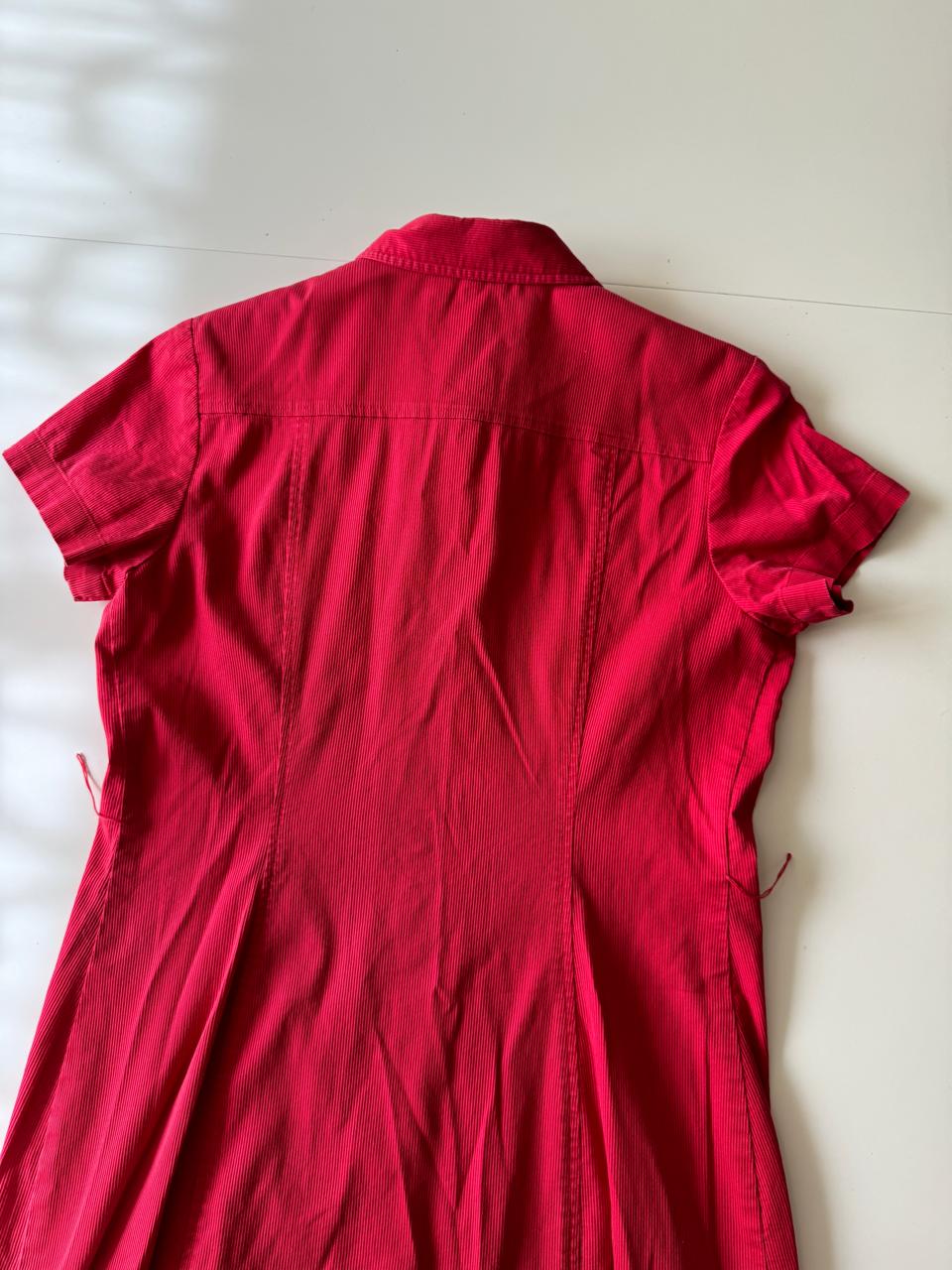 Vestido camisero rojo, Talla 6, M, Mujer