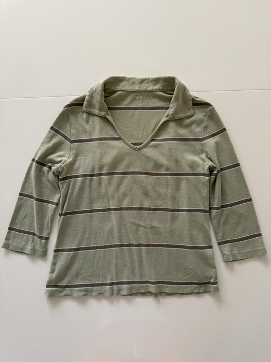 Playera rayas verde, Talla M, Mujer