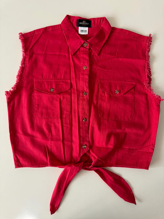 Camisa con mangas recortadas, Talla M, Mujer