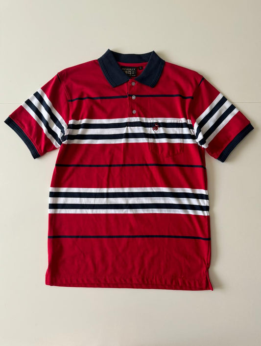 Polo roja de rayas, Talla M, Hombre