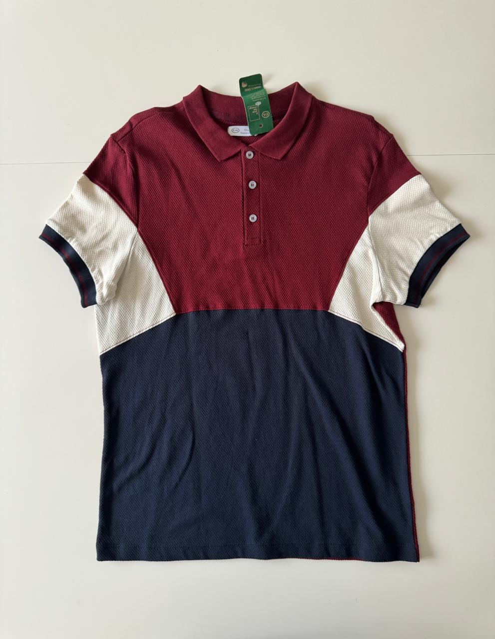 Polo tricolor, Talla M, Slim Fit, Hombre