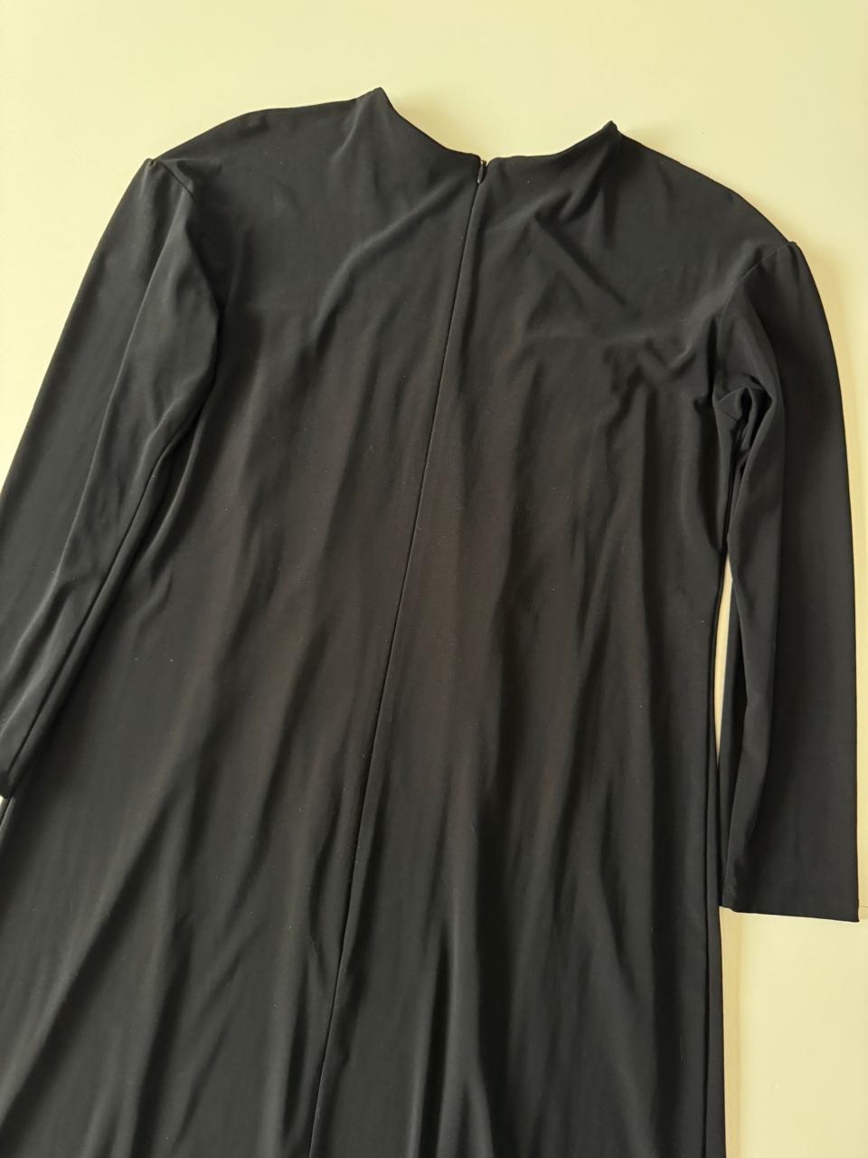 Vestido gris y negro de diseñador, Talla M, Mujer