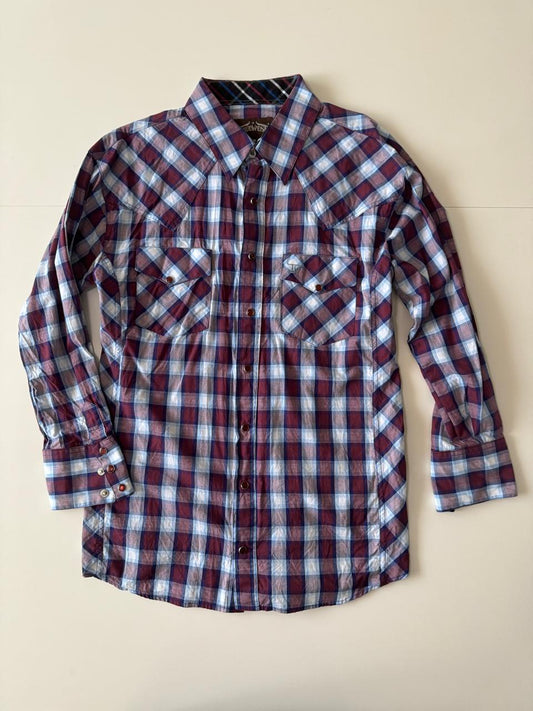 Camisa vaquera de cuadros, Talla L, Hombre