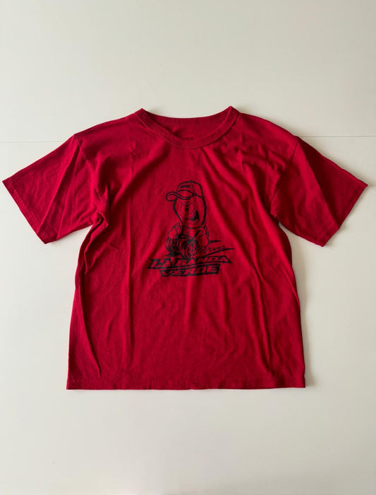 Playera roja con print, Talla S, Hombre