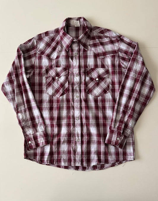 Camisa vaquera de cuadros rojos, Talla M, 36, Hombre