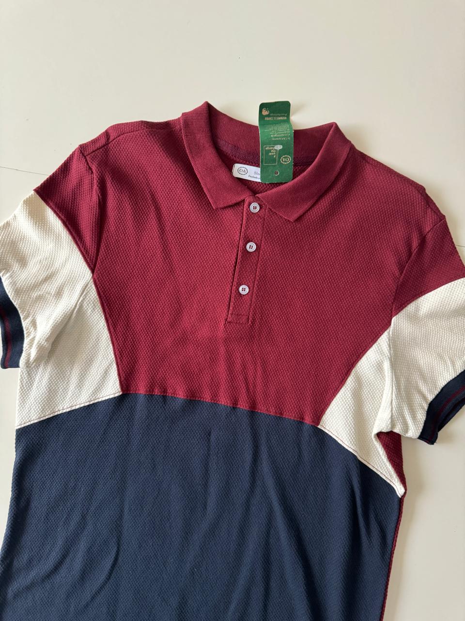 Polo tricolor, Talla M, Slim Fit, Hombre