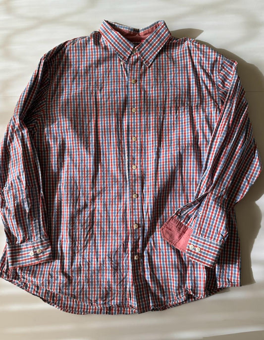 Camisa de cuadros naranjas, Talla 3XL, Hombre