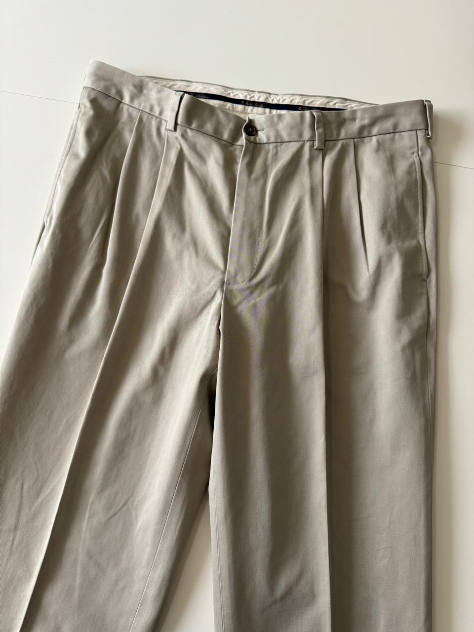 Pantalones de pinzas beige, Talla 38 x 30, Hombre