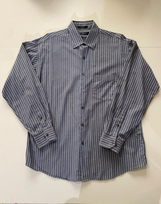 Camisa de rayas gris, Talla L, Hombre