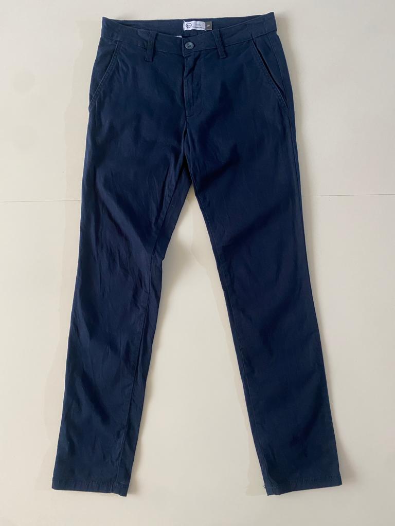 Pantalones corte chino azul marino, Talla 28 Skinny, Hombre