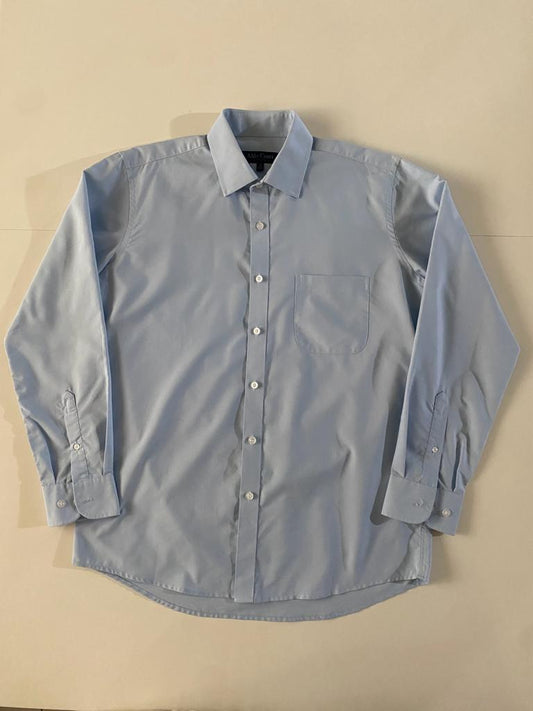 Camisa de vestir celeste, Talla 16 cuello, manga 2-3, Hombre