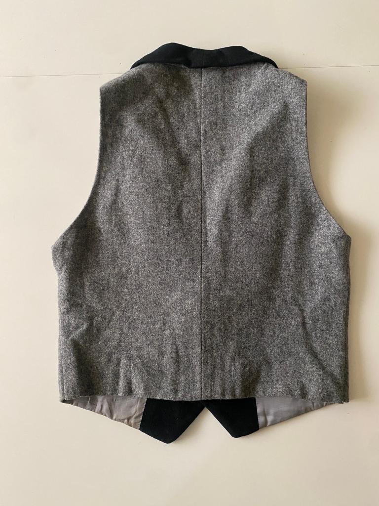 Chaleco de lana gris, Talla M, Mujer