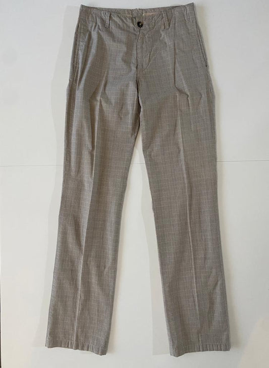 Pantalones de cuadros beige, Talla 30, Hombre