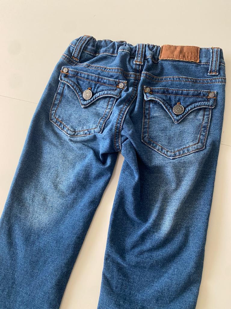 Jeans con elastico en cintura, Talla 8 años, Niña