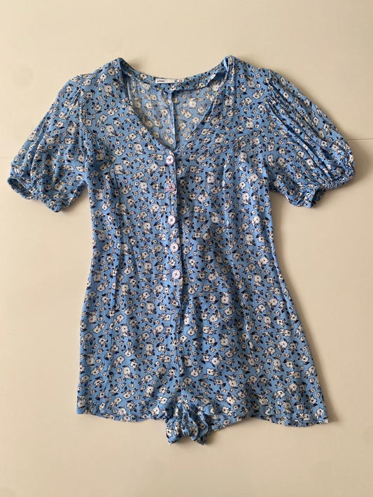 Jumper celeste estampado, Talla XS, Mujer