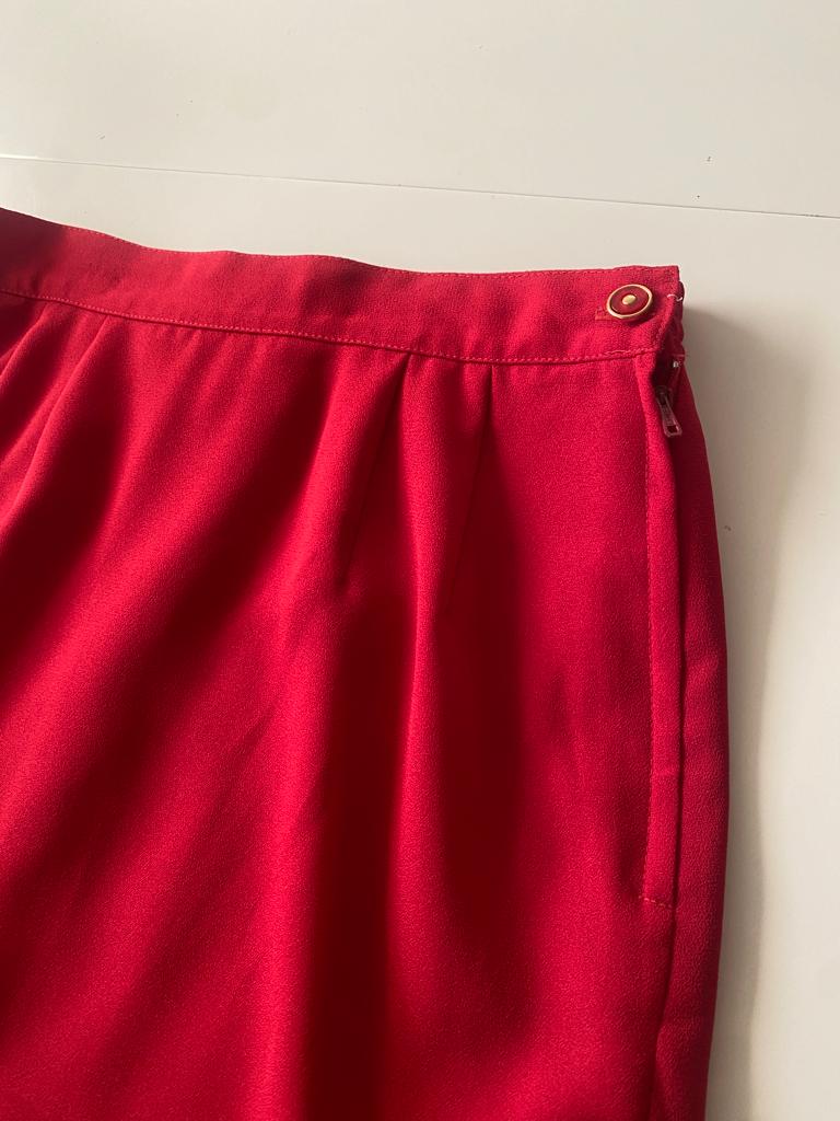 Falda vintage roja, Talla M, Mujer