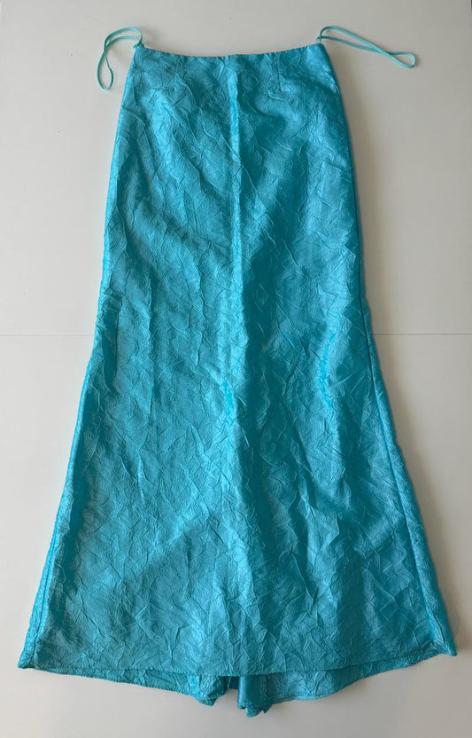 Falda corrugada aqua, Talla 9, Mujer