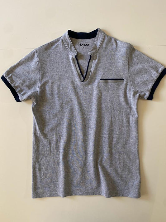 Polo gris juvenil, Talla M Slim, Hombre