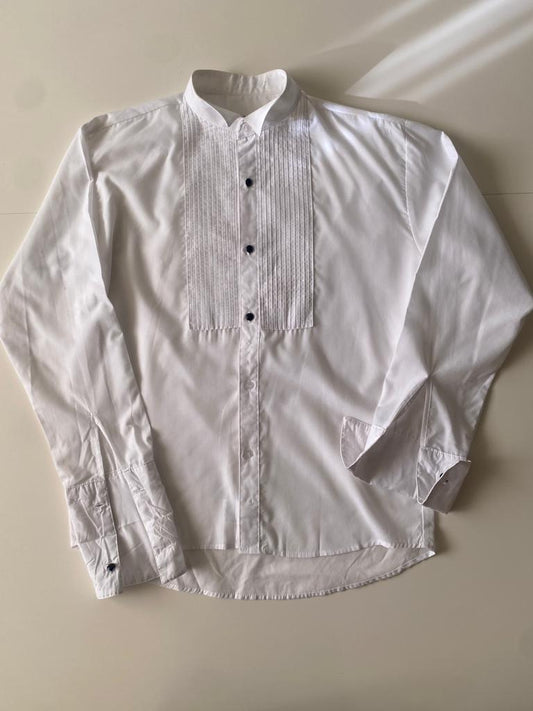 Camisa de smoking blanca, Talla 38, M, Hombre