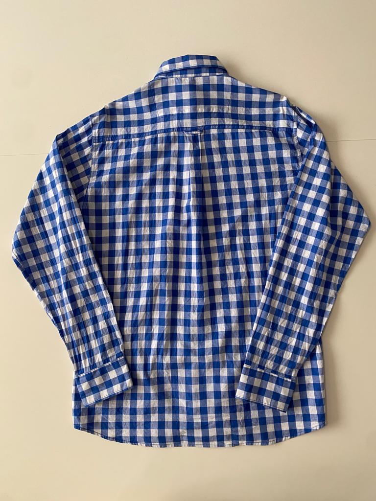 Camisa de cuadros azul, Talla M, Hombre