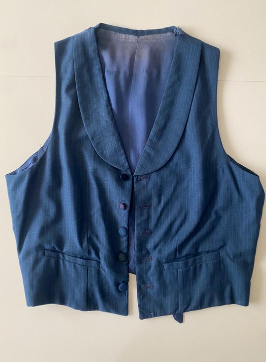 RENTA Chaleco azul vintage, Talla M-L, Hombre