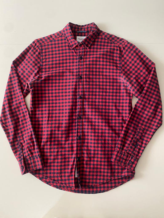 Camisa de cuadros roja, Talla S, Hombre