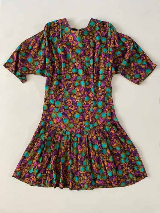 Vestido estampado vintage, Talla 30Mx, S, Mujer