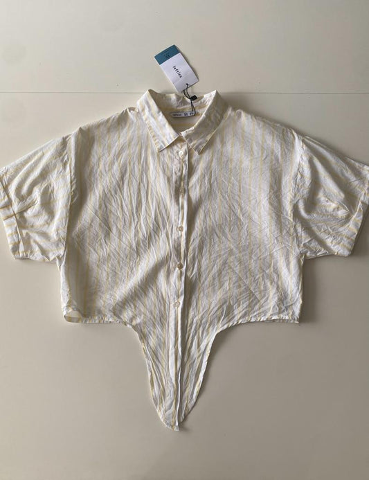 Camisa a rayas, crop, Talla XS, 24, Mujer