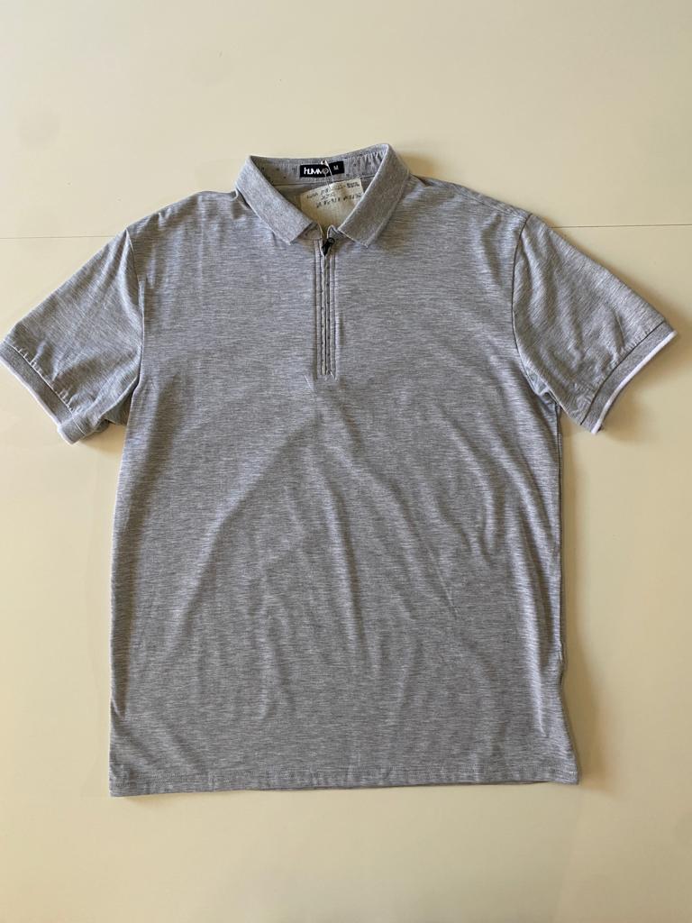 Polo gris juvenil, Talla M Slim, Hombre