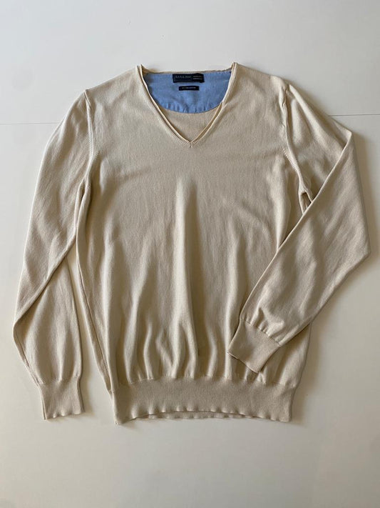 Cardigan beige, Talla L Slim, Hombre