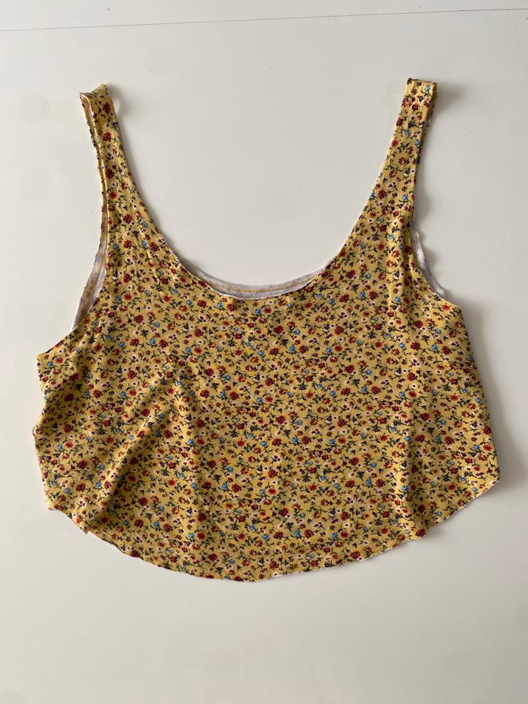 Crop top estampado, Talla S, Mujer