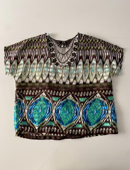 Blusa traslucida, Talla M, Mujer