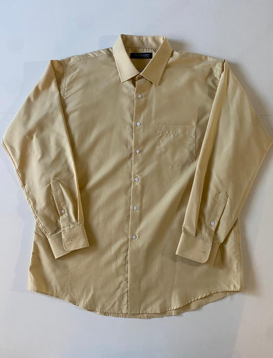Camisa de vestir amarilla, Talla Cuello 17.5, Manga 34-35, XL, Hombre