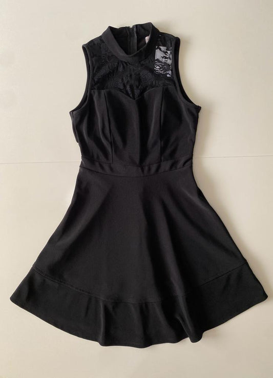 Vestido negro con encaje, Talla 9, Mujer