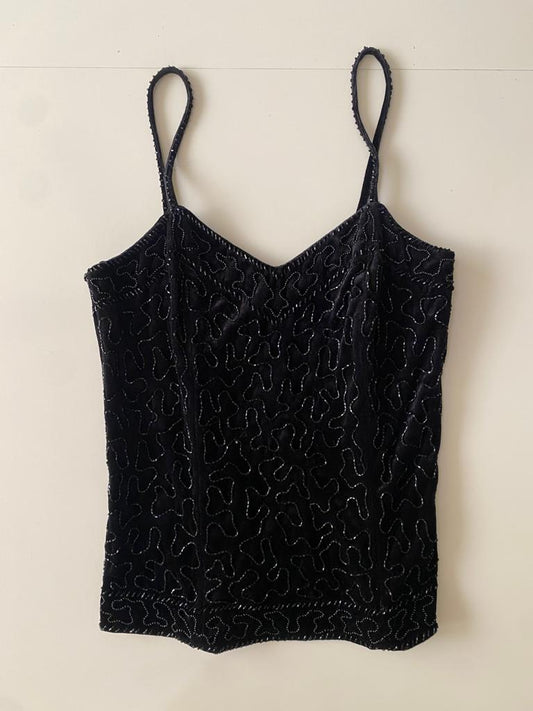 Camisola de terciopelo bordada, Talla 8, M, Mujer