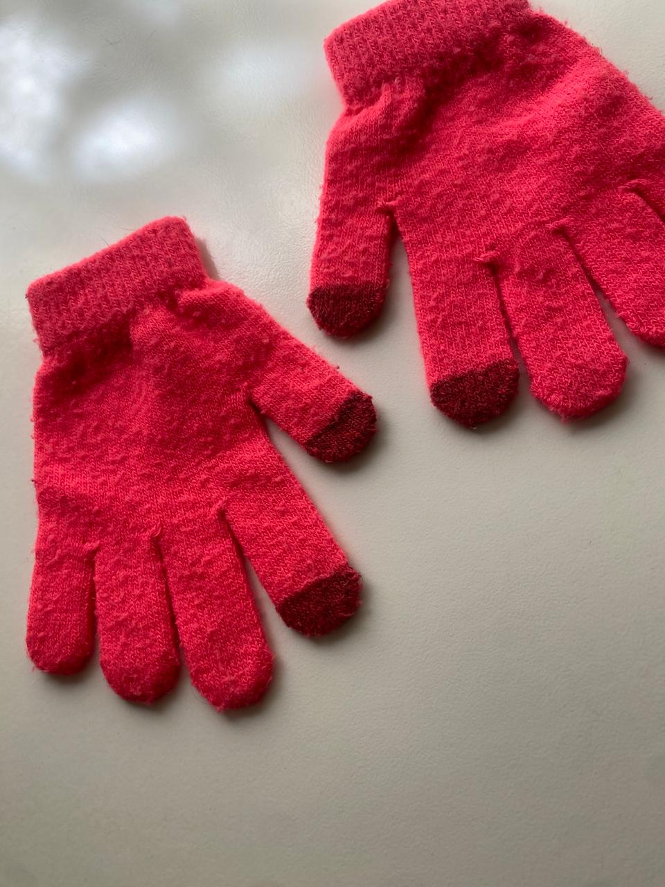 Guantes rosa fosfo, Talla Talla 6-10años, Niña