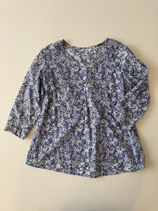 Blusa estampada lila, Talla S, Mujer