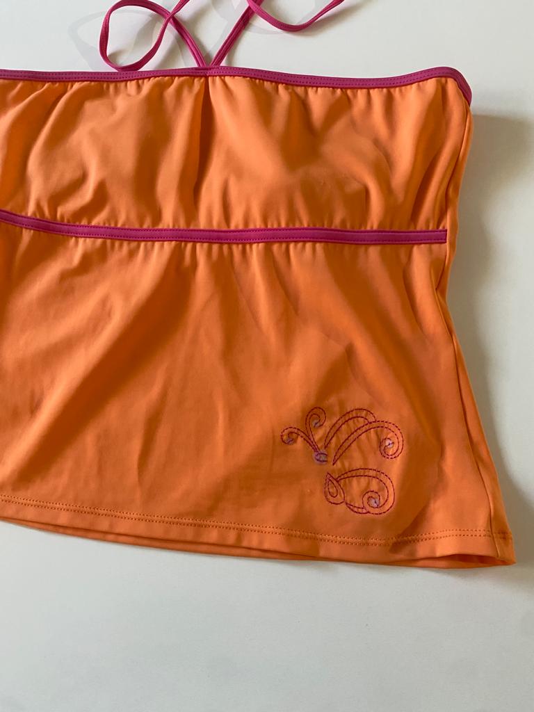 Top de traje de baño naranja, Talla M, Mujer