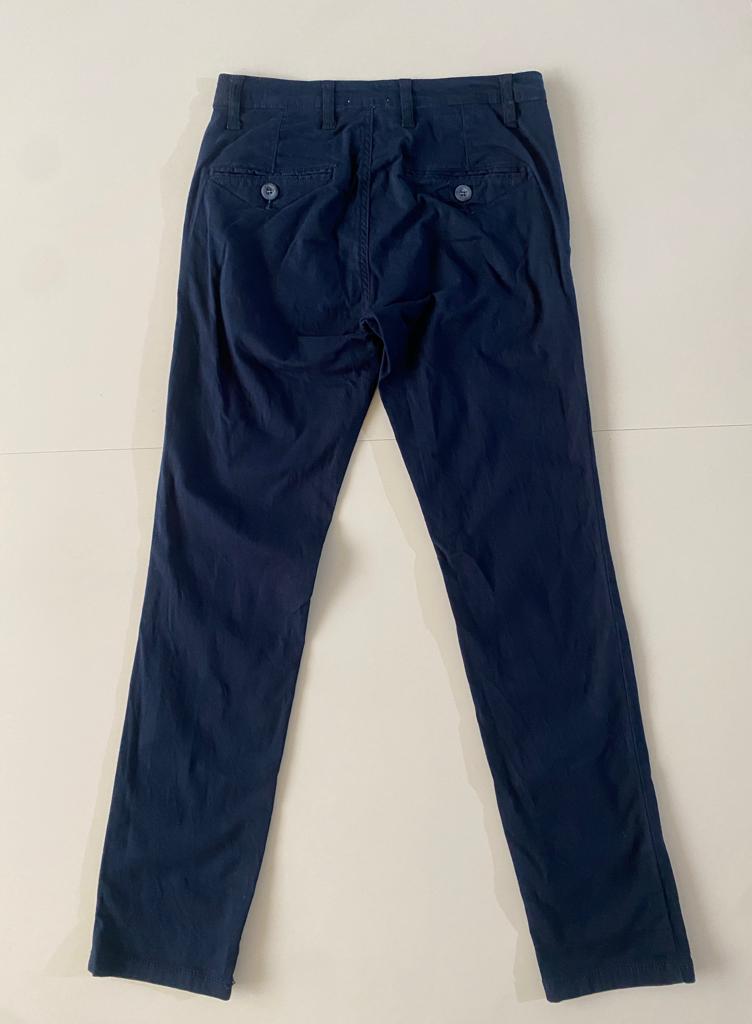 Pantalones corte chino azul marino, Talla 28 Skinny, Hombre