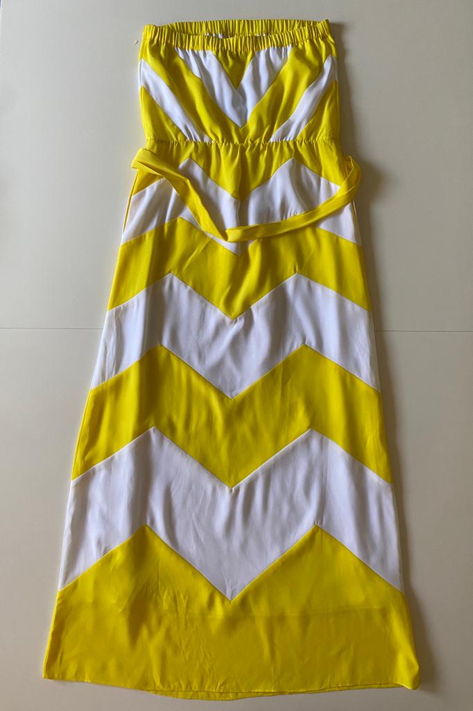 Vestido strapless de paneles, Talla XS, Mujer