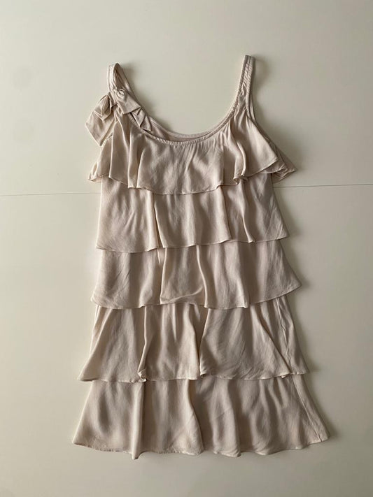 Vestido beige, Talla S, Mujer