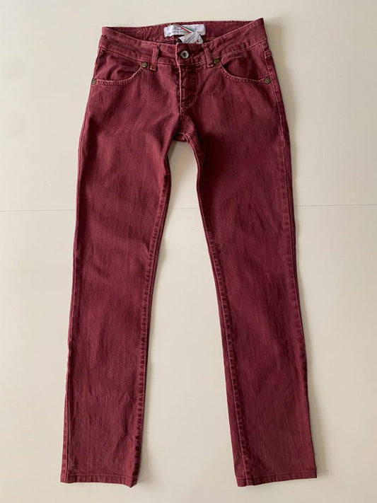 Jeans tiro bajo guindos, Talla 27, Mujer