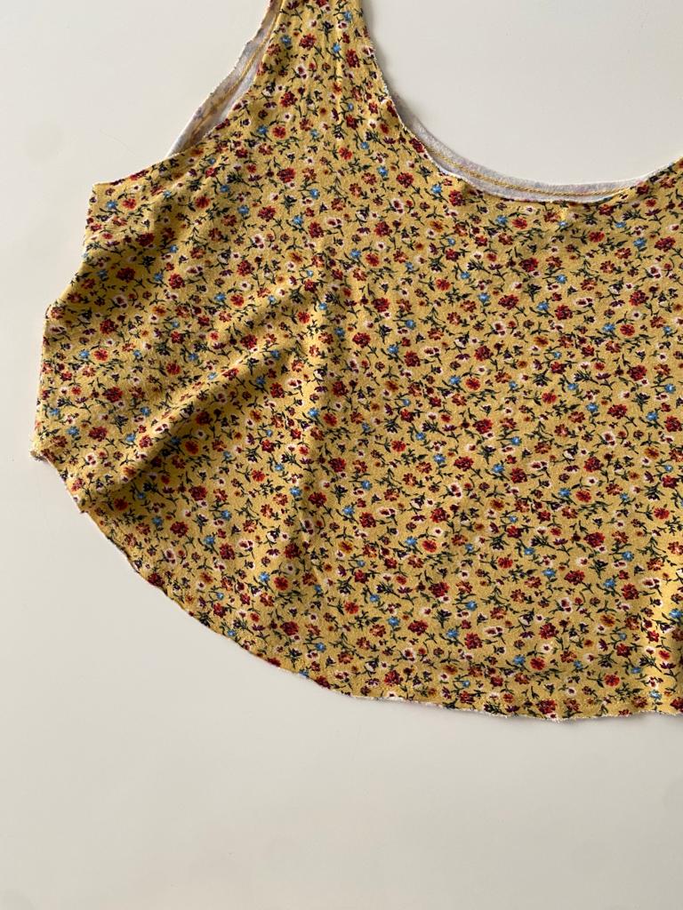 Crop top estampado, Talla S, Mujer