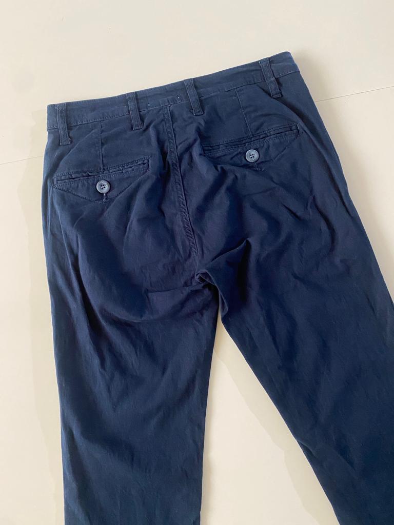 Pantalones corte chino azul marino, Talla 28 Skinny, Hombre